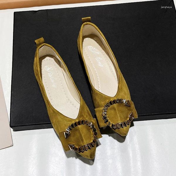 Sapatos casuais apartamentos Mulheres mocassins rasos apontados para sandálias de luxo SURMALS SUERE HALLESSENDO ESCRITÓRIO DE TRANDES 2024 TRENDS CONFORMO ZAPATILLAS DE MUJER