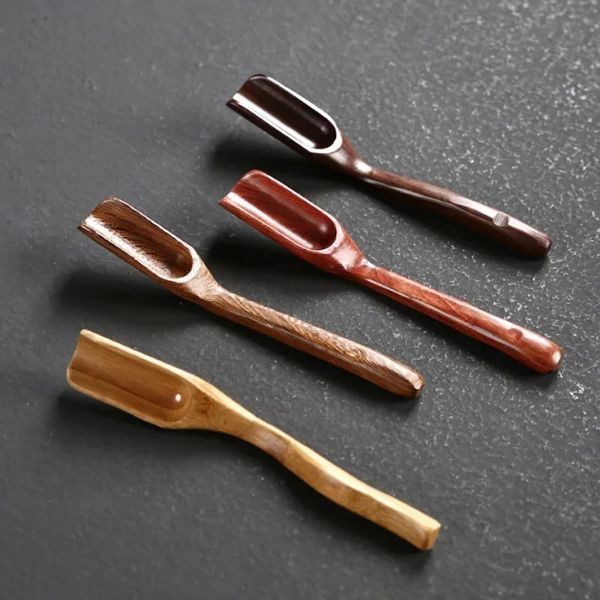 1pcs Teezubehör Chinese Kongfu Holz Bambus Retro -Stil Natural Tee Scoop Delicate Löffel tragbarer Bambus -Teelöffel