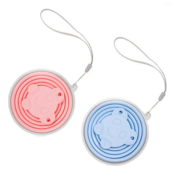 Copas de copos 2pcs copos dobráveis dobráveis para viagens para viajar água de silicone ao ar livre com crianças adultos adultos pequenos piqueniques portáteis