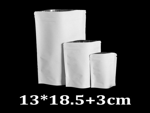13cmx185cm reealable Zip Lock Stand up Food Carding Упаковка белая крафта бумага для чайного пакета дизайн упаковки 5853630