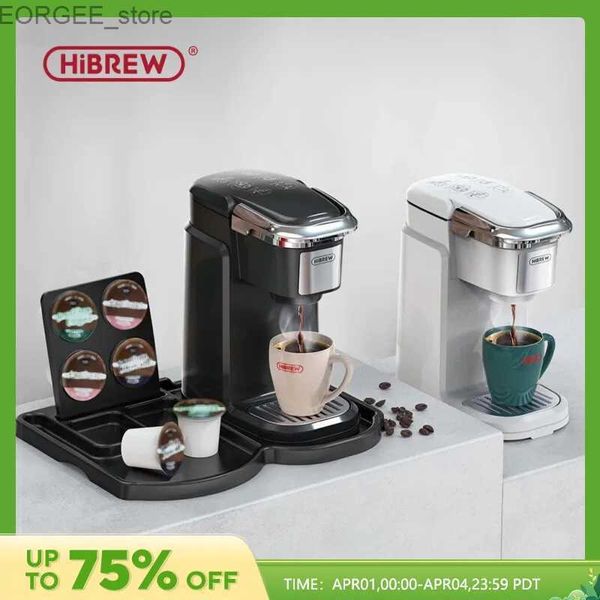 Macchine per caffè da caffè a fuoco da caffè HiBrew Macchina da caffè Brewer Raccomiante per caffettiere per capsule a K-Cup e caffè macinato Y240403