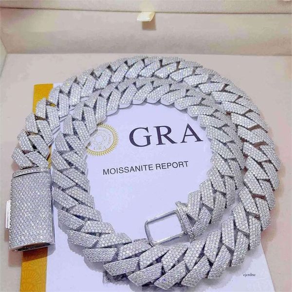 Ожерелья дизайнерские ювелирные колье кубинские звенья цепь подвесные ожерелья для прохода алмазного тестера стерлингового ожерелья Vvs vvs moissanite цепи для мужчин