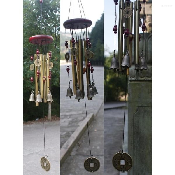 Figurine decorative 4 tubi Chimes a vento Regalo per le campane sospese Cande a sospensione Tubo di metallo fatto a mano per balcone all'aperto