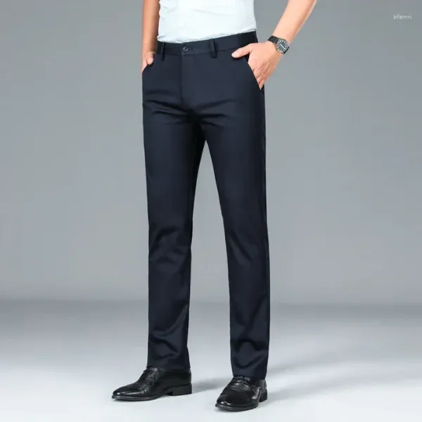 Мужские брюки весенние летние брюки свободные подходящие для бизнес -стройной повседневной японской уличной одежды мужская одежда подходит удобно