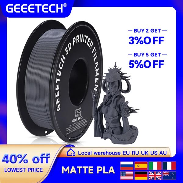 Fotografia Geeetech 1kg 1,75 mm Matte PLA 3D Filamento Filamento Pacote de vácuo de armazenos no exterior Uma variedade de cores Fast Ship