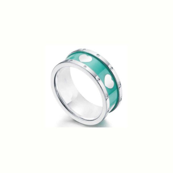 Marke Charme modisch und süße TFF 925 Sterling Silver Heart -Shaped Dolped Emaille Ring mit Netzwerkpopularpaar