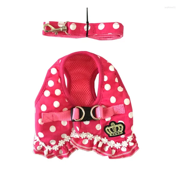 Hundekragen Luxus Dot Design Haustier Hunde Brustgurt süße kleine Welpenlieferungen Kragen Leine Set Accesorios Para Gatos Chihuahua