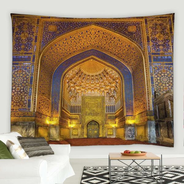 Decorazione orientale Tapestry islamica di lusso decorazione per la casa marocchina stile decorativo marocchino Architettura vintage bohémien Tapestry 240403