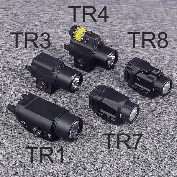 Hinweise TR8 TR7 TR4 TR1 LED -Pistolpistolenlicht mit rotem Punkt Laserzeiger Anblick für Glock 17 19 CZ75 1911 20 -mm -Schienenjagd Lanterna Torch