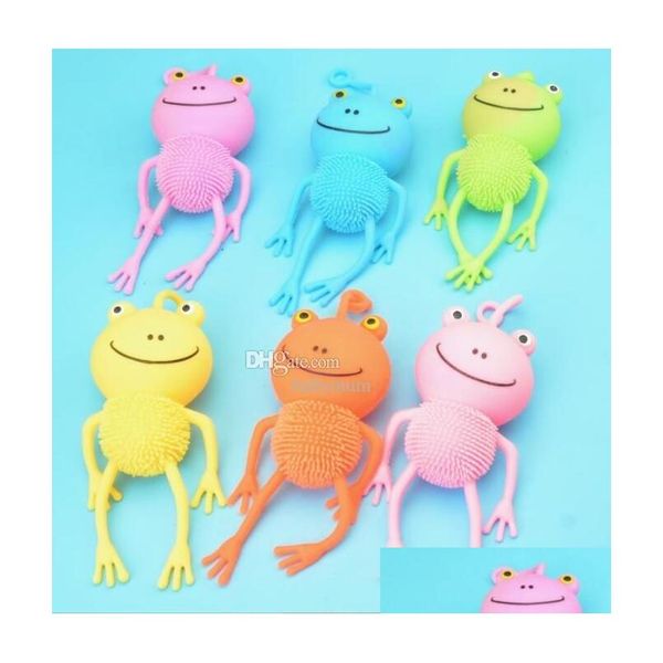 Led Toys Creative Frestion Funny Toy Squishy лягушка мигает мягкий пушистый шарик растягиваемой резиновой модели.