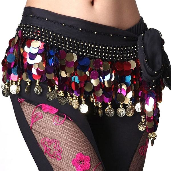 Dancini paillettes Galli di paillettes Donne Sexy Belly Dance Dance Scarf SCRINGA CINCHERA SOLAZIONE FEMMA FEMMA FEMMA COSTUMES Thailandia/India/Arabo