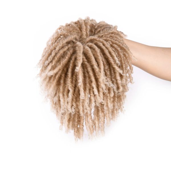 Perücken Silike Synthetic Bun Toper handgefertigtes Dread Locs Haar Perücken Schwanz 27613 Ombre Dread Locks Weiche kurze Perücke für Männer Frauen Frauen