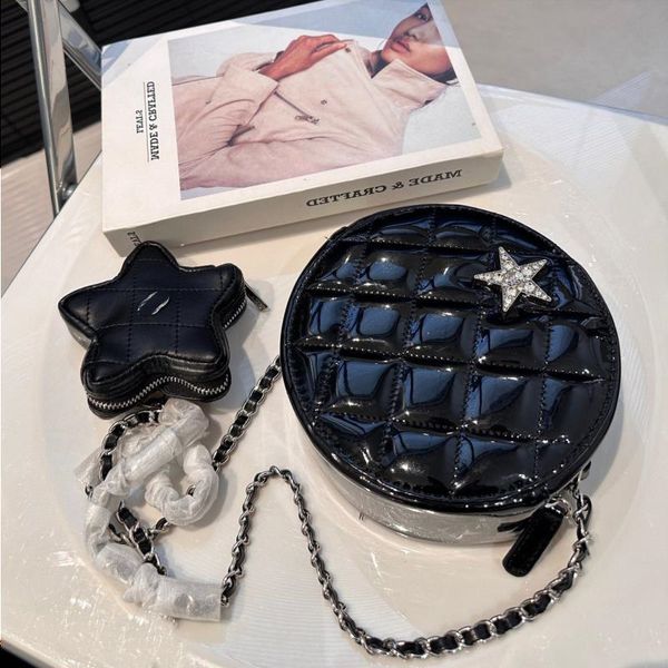 Logo a stella diamante completa abbinata a una borsa da trucco a forma di stella porta portafare donne da donna di lusso a tracolla borsetta borsetta per borsetta
