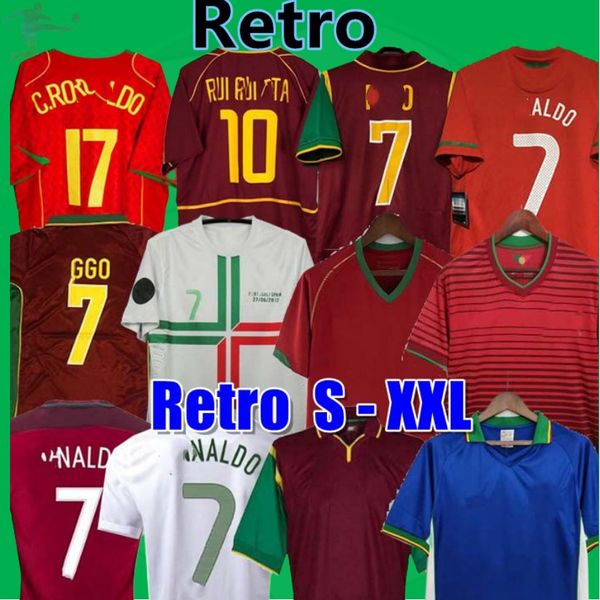 RONALDOs Retro Soccer Jerseys 1998 1999 2010 2012 2002 2004 RUI COSTA FIGO NANI Clássico Camisas de Futebol Camisetas de futbol Portugals Vintage