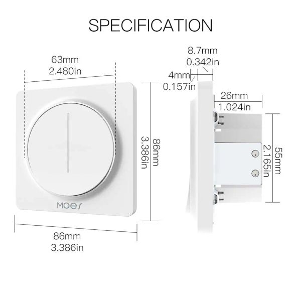 Novo WiFi Smart Touch Light Dimmer Switch Smart Life/Tuya App Remote Control funciona com Alexa Google Voice Assistentes UE