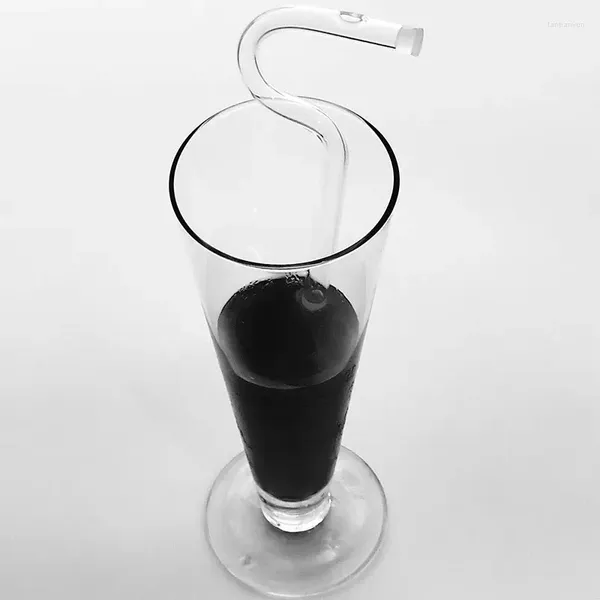 Trinkhalme Kreative Transparente Stroh Saft Kaffee Milch Tee Hohe Borosilikat Praktische Drinkware Küche Zubehör