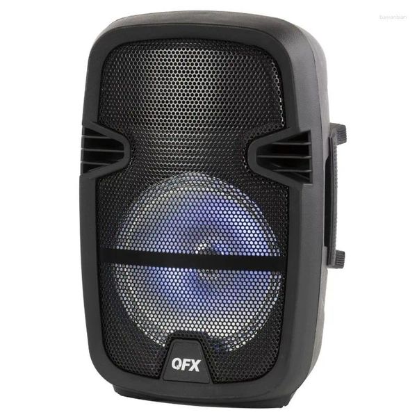 Dekoratif Figürinler QFX PBX-8074 8 inç Taşınabilir Parti Bluetooth Hoparlör Mikrofonlu Uzak Siyah