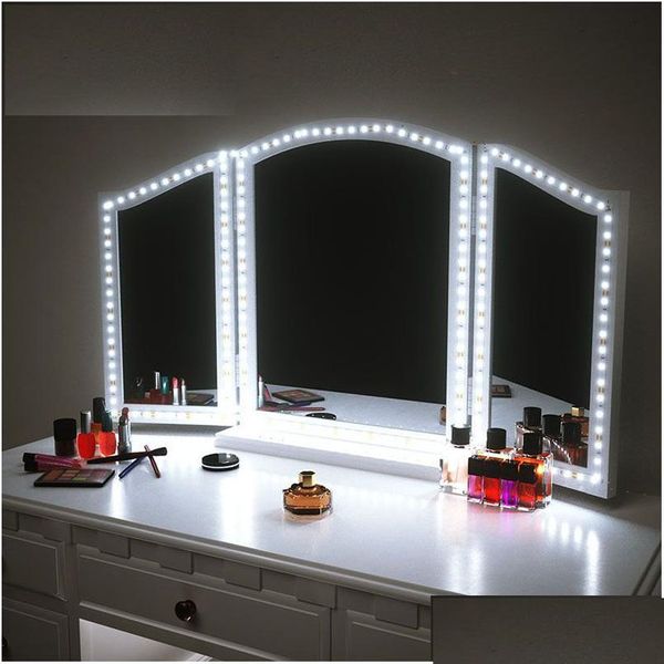 LED -Streifen Make -up -Spiegelstreifen Licht 13ft 4m 240leds Waschtischlichter Kit für Tischset mit Dimmers Formablagerung Holid Holid dhgox