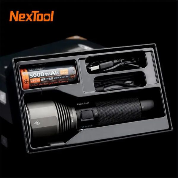 Steuerung Nextool wiederaufladbare Taschenlampe 2000LM 380m 5Modes IPX7 Waterdes 5000 -mAh LED LED -Leuchttypec -Sach -Fackel zum Camping