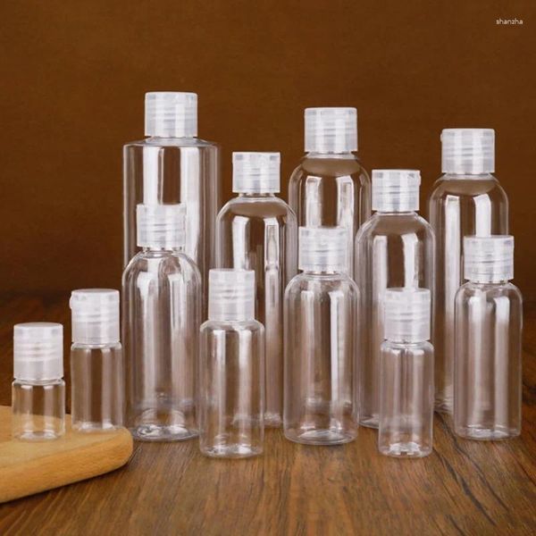 Aufbewahrung Flaschen Heillor leere Kunststoff nachfüllbare transparente Packung Clamshell Flasche Flip Top Cap Packaging Behälter 12 Kapazitäten