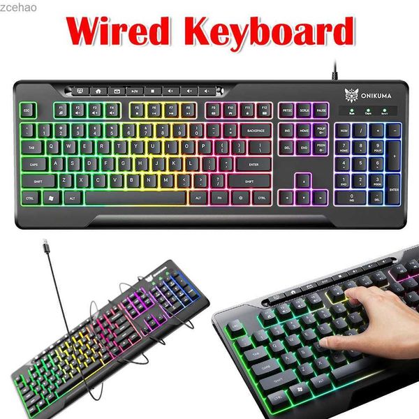 Tastaturen 104 Taste Computer -Tastatur mit matten Tastaturen für das mit Gaming beleuchtete Tastatur mit 3 Farben und 45 -Grad -Kreiskanten für Windows PCL2404 geeignet