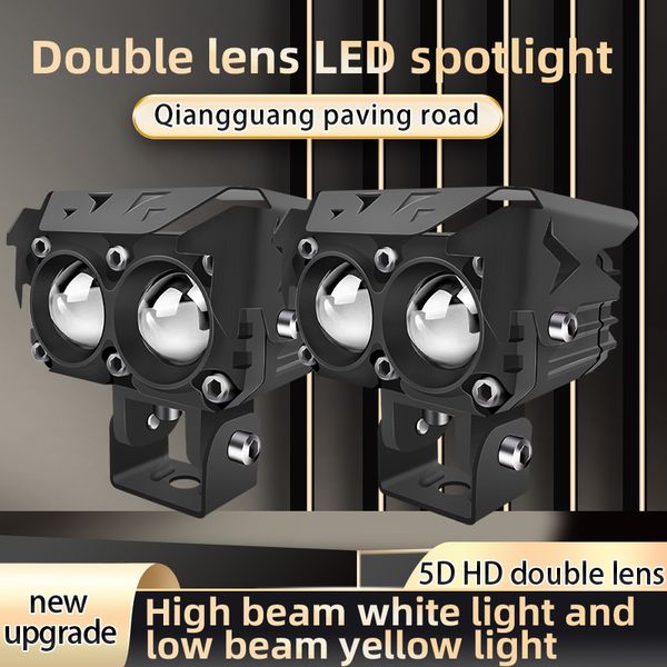 Motocicleta LED MOOTBIK IMPRESSÃO DISPONEIRA DISTANTE E PERGANTE Integrada Lens dupla Lens de Working Daytime Lâmpadas de nevoeiro de lâmpadas