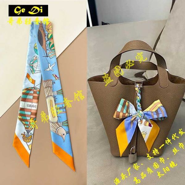 Дизайнер шарфов The Magic Swill Bag Silk Scarf Silk Strip Multi -функциональная переплета ручка лента