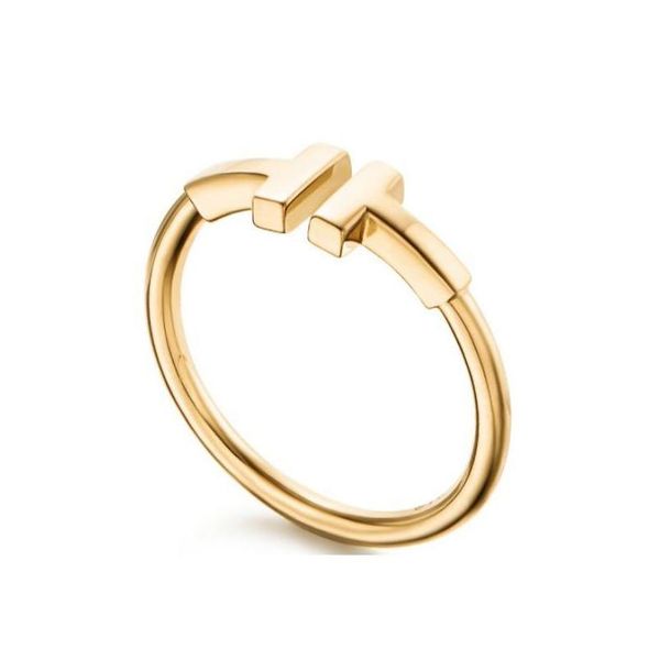 Ringos de cluster clássico Desinger Jewelry Love Ring Sier Luxo Plancated Gift for Nalentines Day Fahsion Item elegante para combinar com qualquer roupa S Otqzr