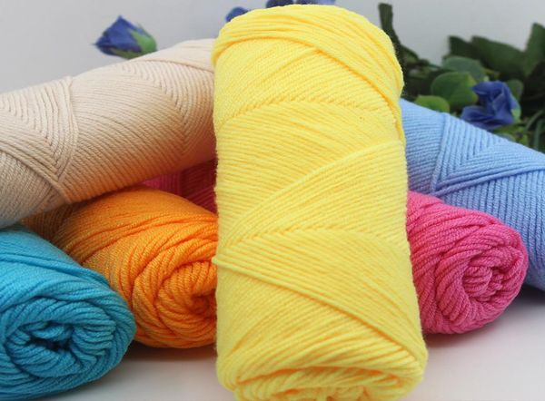 filato di cotone di seta morbido naturale intero da 50 GPC per filo di filo all'uncinetto in lana per bambini a maglia