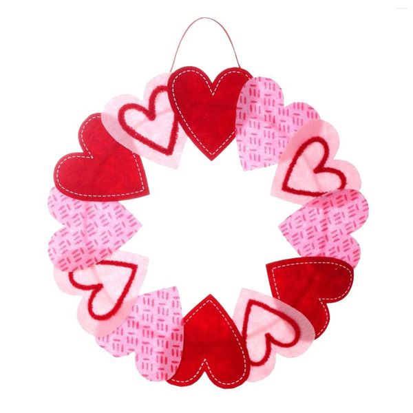 Декоративные цветы венки для входной двери День святого Валентина украшения венки на открытом воздухе в форме сердца в форме сердца