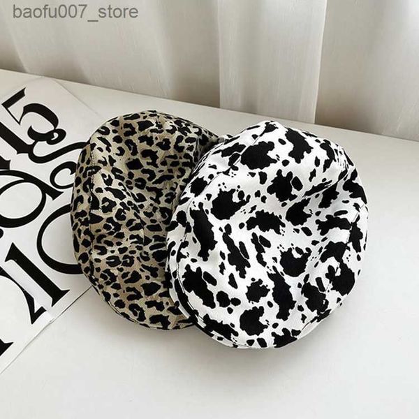 Ball Caps Современный узор коровь, шляпа, уличная стрельба, модные модные люди универсальные яппи в стиле хэппи -леопарда утка с выставленными счетами HATQ240403