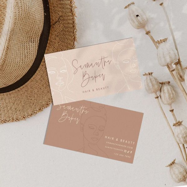 Envelopes design grátis cartas de visita de beleza de beleza Printing cartão de visita com 300gmg de papel DIY Boho Branding de pequenas empresas