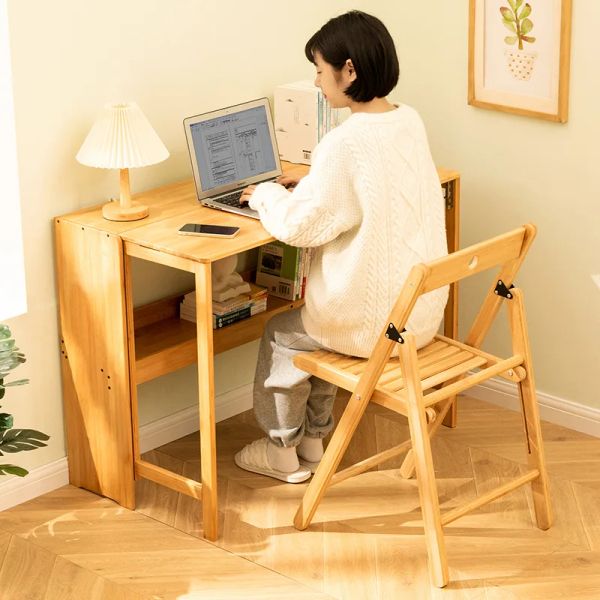 Klapptisch Computertisch Schreibtisch studentische Haushalt kleiner Desktop Massivholz Schlafzimmer Nacht