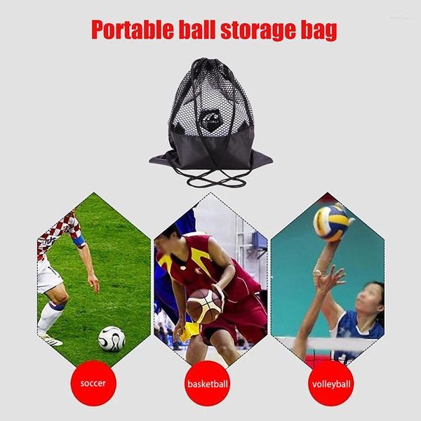 Aufbewahrungstaschen 1PC Tragbarer Basketball Cover Mesh Bag Football Outdoor Volleyball Ball Rucksack Fußball