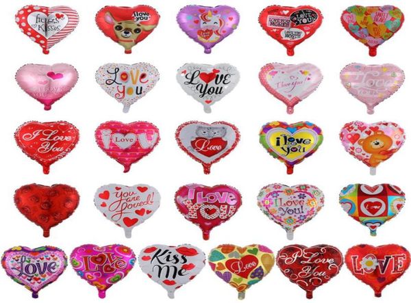 Valentine039S Gün Partisi Balonlar Seni Seviyorum Kalp Balonları Alüminyum Film Balon Düğün Dekorasyonu 26 Tasarımlar DW57676920408