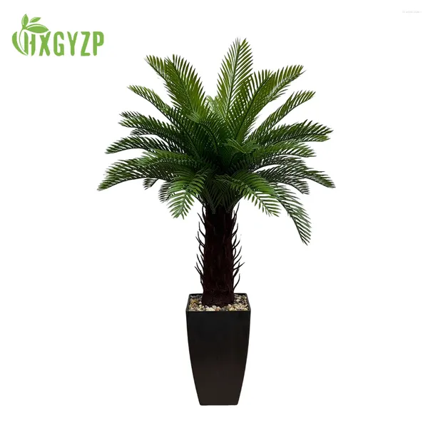 Fiori decorativi hxgyzp pianta di cocco artificiale pino tropicale in vaso con decorazione in pentola di plastica grandi piante a casa esterno interno