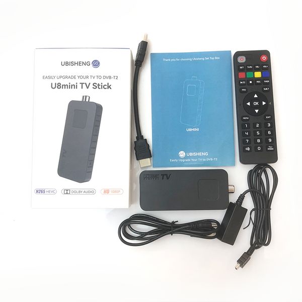 Für Europa H.265 DVB-T2C-TV-Decoder Dolby HD 1080p Mini-TV-Tuner HEVC 10bit U8Mini Digital terrestrischer Empfänger Unterstützung WLAN