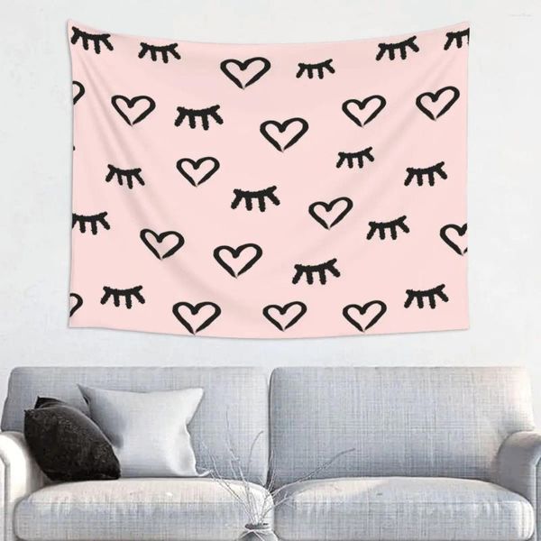 Arazzi Arazzo occhi rosa appeso a parete Hippie poliestere ciglia arte coperta decorazioni per la casa per soggiorno camera da letto tappetino yoga