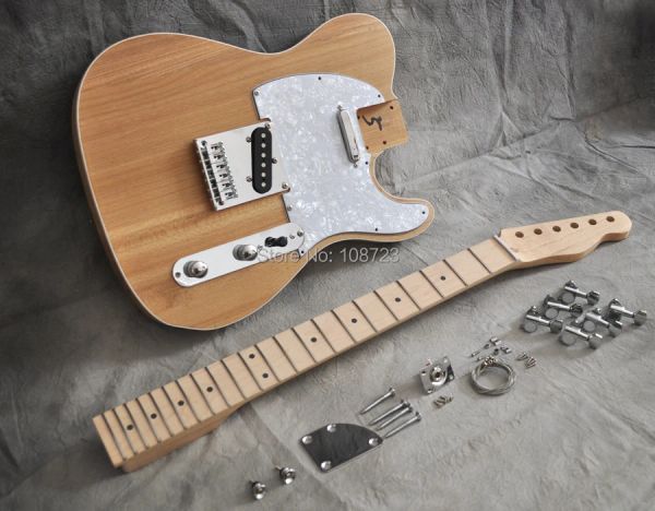 Gitar Diy Elektro Gitar Kiti Alder Gövde ve Akçaağaç Boyun Klavye Luthier Builder Kitleri ile Vintage Stil