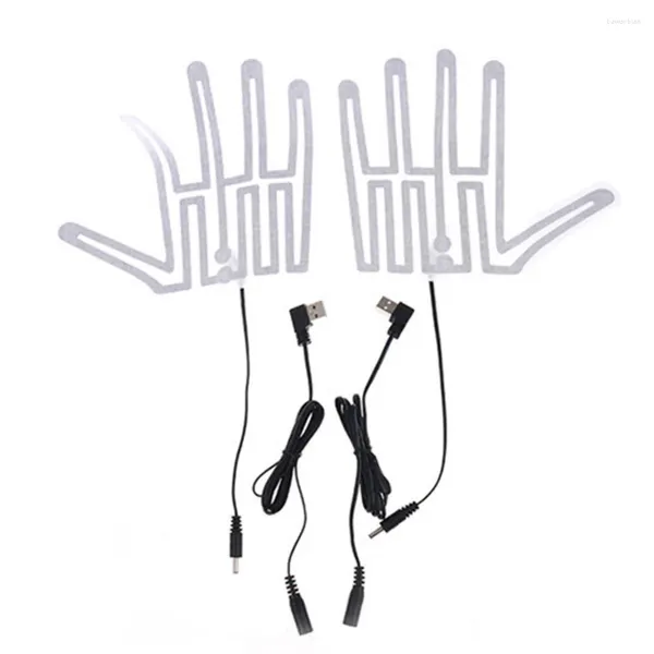 Tapetes 1 par as luvas de cinco dedos de aquecimento da almofada de carbono 5V Isolamento de folha de luvas para esqui ao ar livre