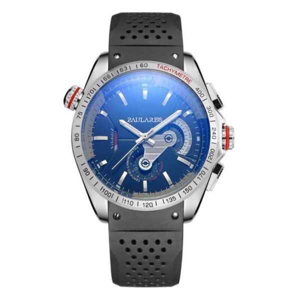 Casual Sport Mens Uhren Mechanische automatische Uhr Subdialarbeit Chronograph Watch Silicon Watchband Lifestyle Wasserdichte Pilot 9212443