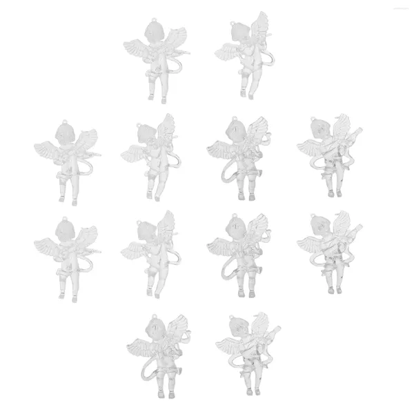 Dekorative Figuren 12 PCs Home Decor Engel mit transparenten Flügeln Weihnachts -Baum Ornament Weihnachtshausdekoration Hängende Anhänger