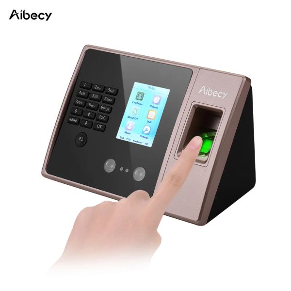 Aufnahme von AIBECY Multilanguage Biometrische Anwesenheit Maschine mit HD -Display Bildschirm Gesicht Fingerabdruck Passwort für Office
