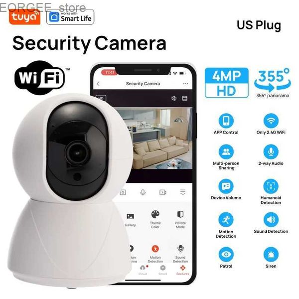 Другие камеры видеонаблюдения Tuya Smart 4MP Camera2k Camera2k Camera для Baby Monitorptz Wi -Fi камеры для домашней безопасности для домашней камеры с приложением для телефона Y240403