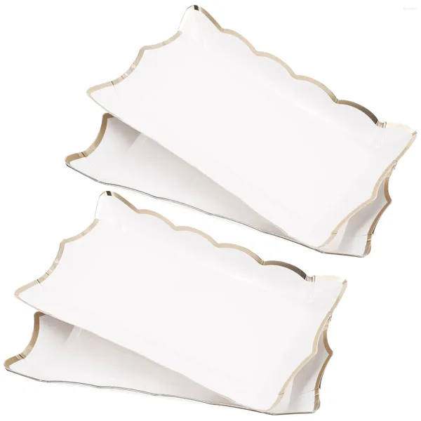 Dekorative Figuren quadratische Papierspitzenplatte Cupcake -Tabletts Pappe Servingplatten Catering Obst für Party und Tassen