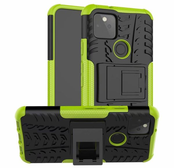 Google Pixel için Hibrit Kılıflar 5 4 5G Case Zırh TPU Jel Cilt Koruma Kickstand Hard Cover1385324