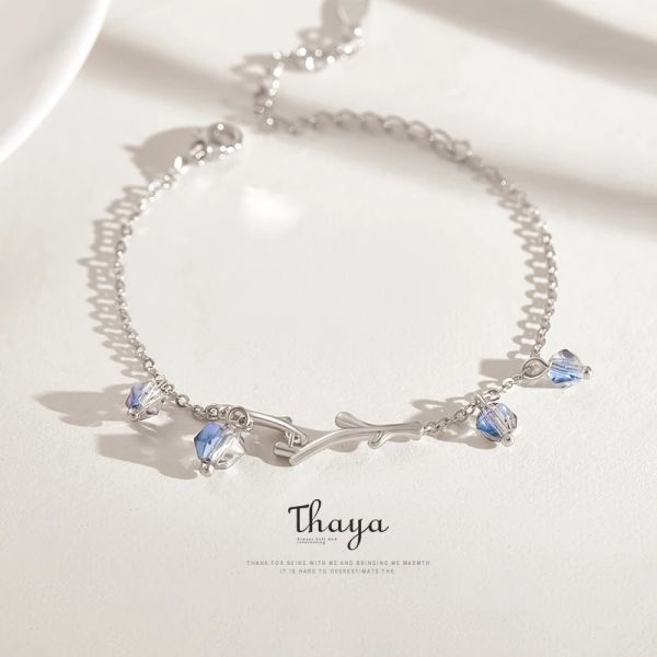 BANGLES THAYA TWILIGHT BRACELTE SIMPHONA CRISTAL SYMPAL S925 Pulseiras de charme da moda de prata para mulheres Presente de jóias de design original