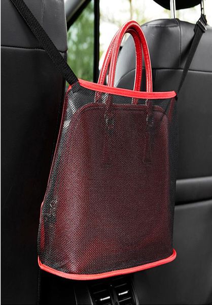 Poc5698326 Auto-Netztasche, Handtaschenhalter zwischen den Sitzen, Auto-Organizer, Aufbewahrung, Vordersitz, Mesh, große Kapazität, Tasche für Geldbörse, Telefon, Dokumente