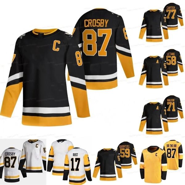 Jersey de hóquei Pittsburgh Lars Eller Drew O'Connor Rickard Rakell John Ludvig Jeff Carter Chad Ruhwedel Matt Nieto Ryan Shea Penguins Noel Acciari