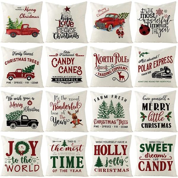 Pillow Christmas Cover Farmhouse Garden Sofá Bedroom Car Bay Janela Decoration Cove